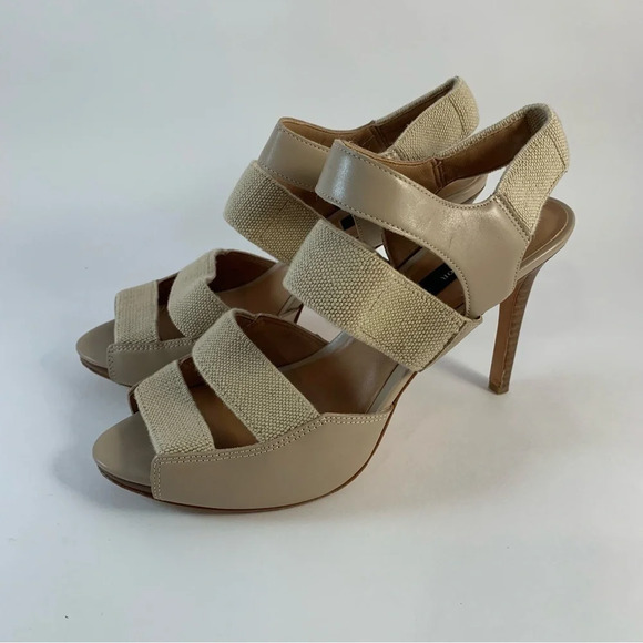 Ann Taylor Neutral Strappy High Heels - Picture 1 of 8